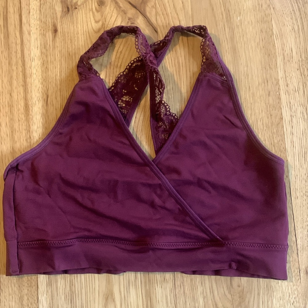 Burgundy crossover bralette